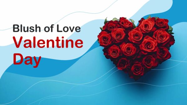 Free Valentines Day Modern Blush of Love Abstract Design PowerPoint Template